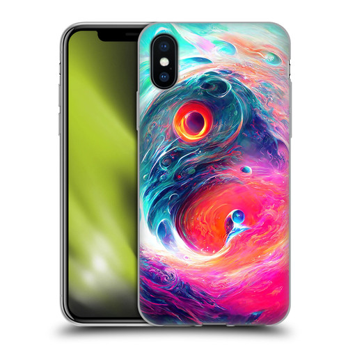 Wumples Cosmic Arts Blue And Pink Yin Yang Vortex Soft Gel Case for Apple iPhone X / iPhone XS