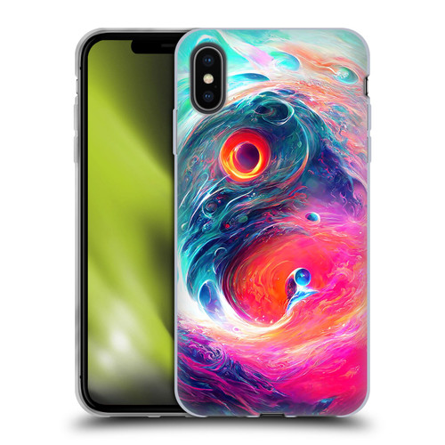 Wumples Cosmic Arts Blue And Pink Yin Yang Vortex Soft Gel Case for Apple iPhone XS Max