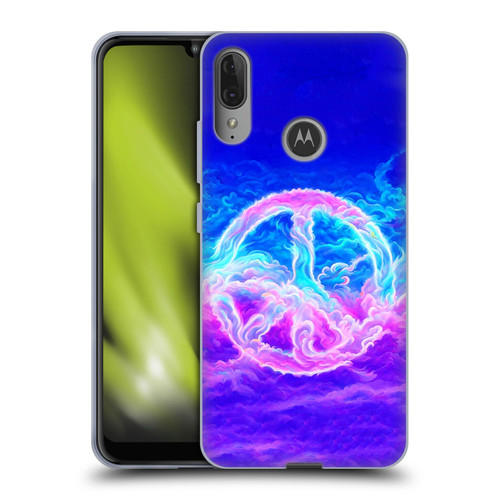 Wumples Cosmic Arts Clouded Peace Symbol Soft Gel Case for Motorola Moto E6 Plus