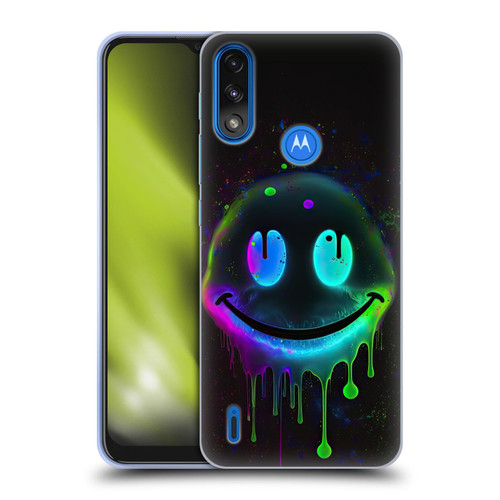 Wumples Cosmic Arts Drip Smiley Soft Gel Case for Motorola Moto E7 Power / Moto E7i Power