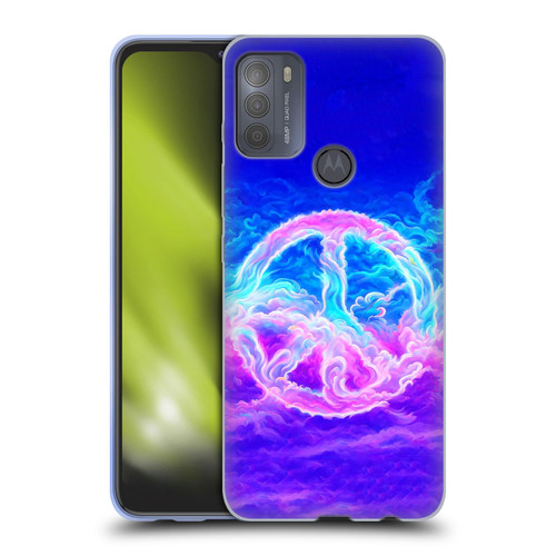 Wumples Cosmic Arts Clouded Peace Symbol Soft Gel Case for Motorola Moto G50