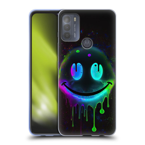 Wumples Cosmic Arts Drip Smiley Soft Gel Case for Motorola Moto G50