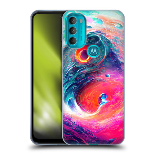 Wumples Cosmic Arts Blue And Pink Yin Yang Vortex Soft Gel Case for Motorola Moto G71 5G