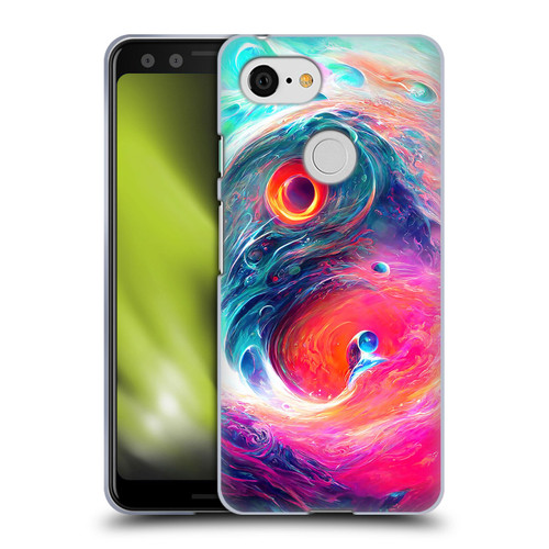 Wumples Cosmic Arts Blue And Pink Yin Yang Vortex Soft Gel Case for Google Pixel 3