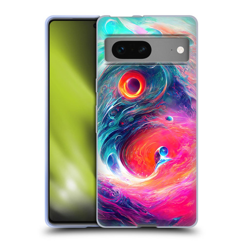 Wumples Cosmic Arts Blue And Pink Yin Yang Vortex Soft Gel Case for Google Pixel 7