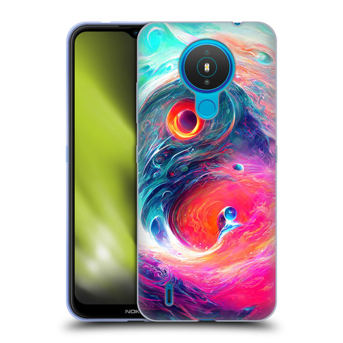 Wumples Cosmic Arts Blue And Pink Yin Yang Vortex Soft Gel Case for Nokia 1.4