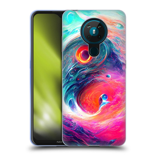 Wumples Cosmic Arts Blue And Pink Yin Yang Vortex Soft Gel Case for Nokia 5.3