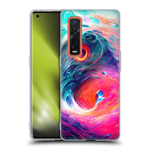 Wumples Cosmic Arts Blue And Pink Yin Yang Vortex Soft Gel Case for OPPO Find X2 Pro 5G