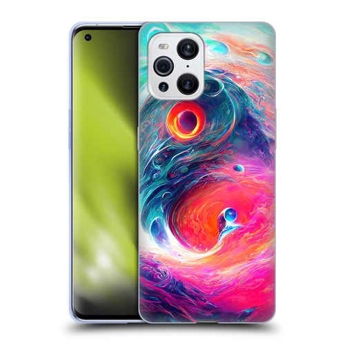 Wumples Cosmic Arts Blue And Pink Yin Yang Vortex Soft Gel Case for OPPO Find X3 / Pro