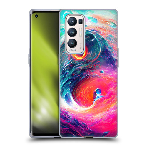 Wumples Cosmic Arts Blue And Pink Yin Yang Vortex Soft Gel Case for OPPO Find X3 Neo / Reno5 Pro+ 5G