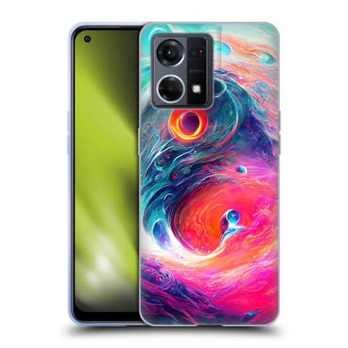 Wumples Cosmic Arts Blue And Pink Yin Yang Vortex Soft Gel Case for OPPO Reno8 4G