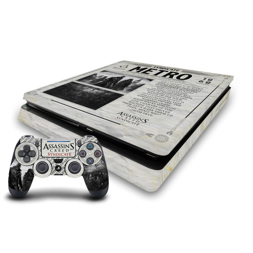 Assassin's Creed Syndicate Graphics Newspaper Vinyl Sticker Skin Decal Cover for Sony PS4 Slim Console & Controller