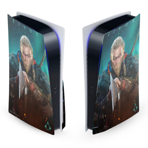 Assassin's Creed Valhalla Key Art Male Eivor Vinyl Sticker Skin Decal Cover for Sony PS5 Disc Edition Console