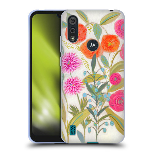 Suzanne Allard Floral Art Joyful Garden Plants Soft Gel Case for Motorola Moto E6s (2020)