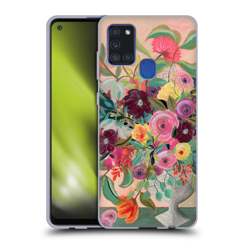 Suzanne Allard Floral Art Floral Centerpiece Soft Gel Case for Samsung Galaxy A21s (2020)