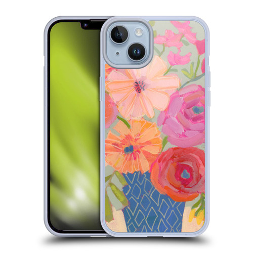 Suzanne Allard Floral Graphics Blue Diamond Soft Gel Case for Apple iPhone 14 Plus