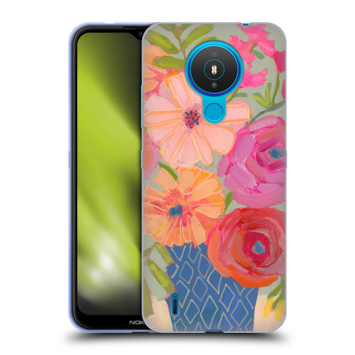 Suzanne Allard Floral Graphics Blue Diamond Soft Gel Case for Nokia 1.4