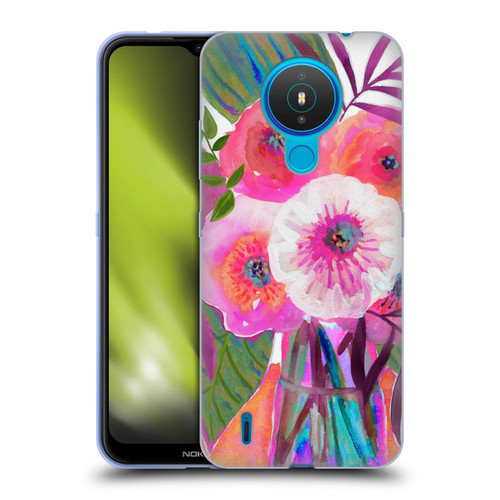 Suzanne Allard Floral Graphics Sunrise Bouquet Purples Soft Gel Case for Nokia 1.4
