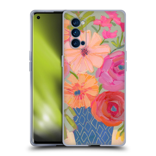 Suzanne Allard Floral Graphics Blue Diamond Soft Gel Case for OPPO Reno 4 Pro 5G