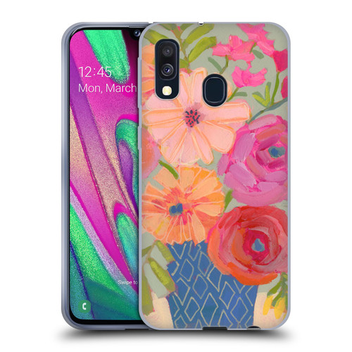 Suzanne Allard Floral Graphics Blue Diamond Soft Gel Case for Samsung Galaxy A40 (2019)