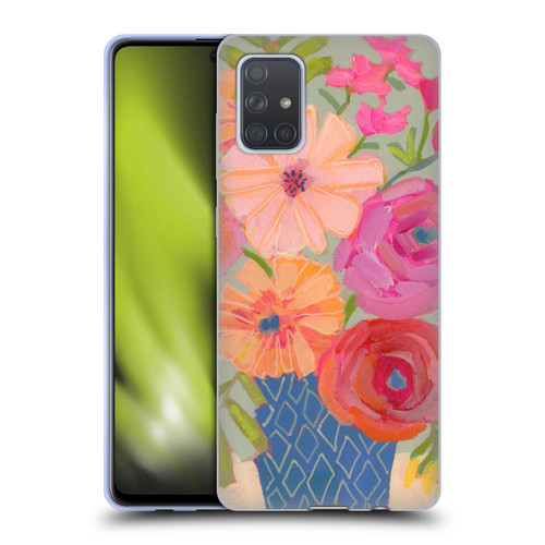 Suzanne Allard Floral Graphics Blue Diamond Soft Gel Case for Samsung Galaxy A71 (2019)