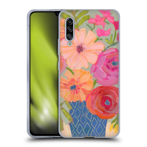 Suzanne Allard Floral Graphics Blue Diamond Soft Gel Case for Samsung Galaxy A90 5G (2019)