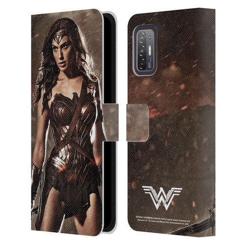 Batman V Superman: Dawn of Justice Graphics Wonder Woman Leather Book Wallet Case Cover For HTC Desire 21 Pro 5G