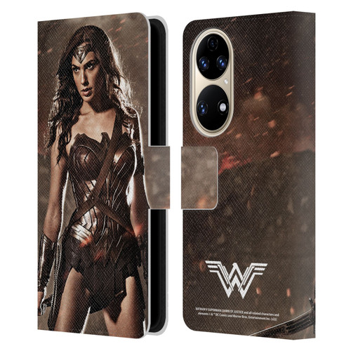 Batman V Superman: Dawn of Justice Graphics Wonder Woman Leather Book Wallet Case Cover For Huawei P50