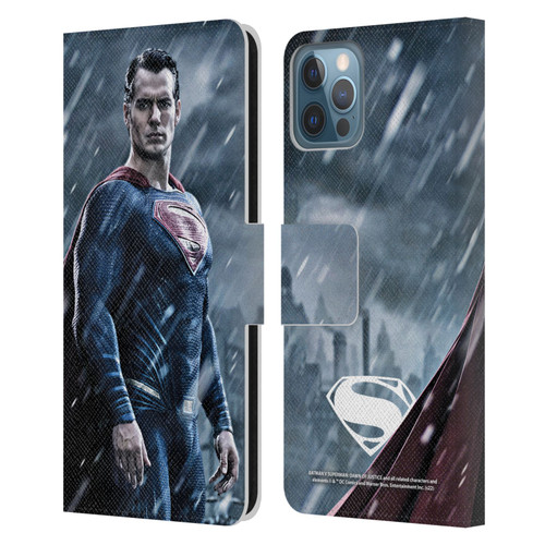 Batman V Superman: Dawn of Justice Graphics Superman Leather Book Wallet Case Cover For Apple iPhone 12 / iPhone 12 Pro