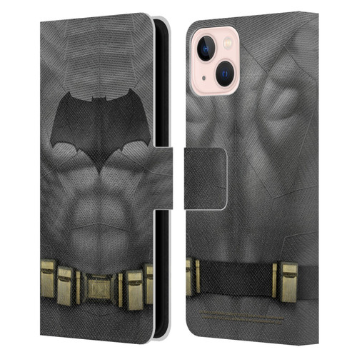 Batman V Superman: Dawn of Justice Graphics Batman Costume Leather Book Wallet Case Cover For Apple iPhone 13