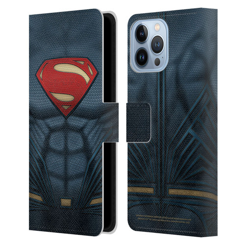 Batman V Superman: Dawn of Justice Graphics Superman Costume Leather Book Wallet Case Cover For Apple iPhone 13 Pro Max