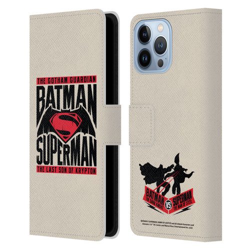 Batman V Superman: Dawn of Justice Graphics Typography Leather Book Wallet Case Cover For Apple iPhone 13 Pro Max