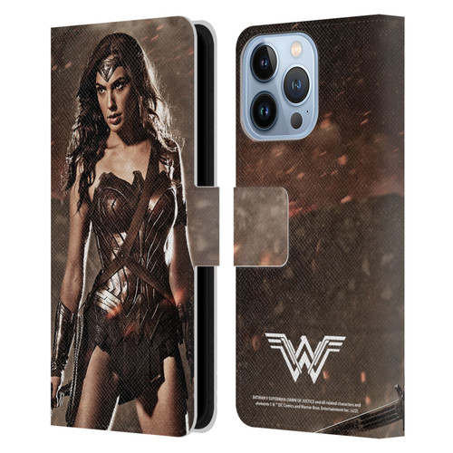 Batman V Superman: Dawn of Justice Graphics Wonder Woman Leather Book Wallet Case Cover For Apple iPhone 13 Pro