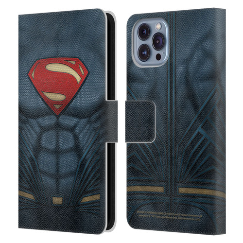 Batman V Superman: Dawn of Justice Graphics Superman Costume Leather Book Wallet Case Cover For Apple iPhone 14