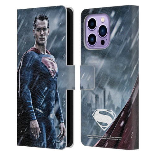 Batman V Superman: Dawn of Justice Graphics Superman Leather Book Wallet Case Cover For Apple iPhone 14 Pro Max