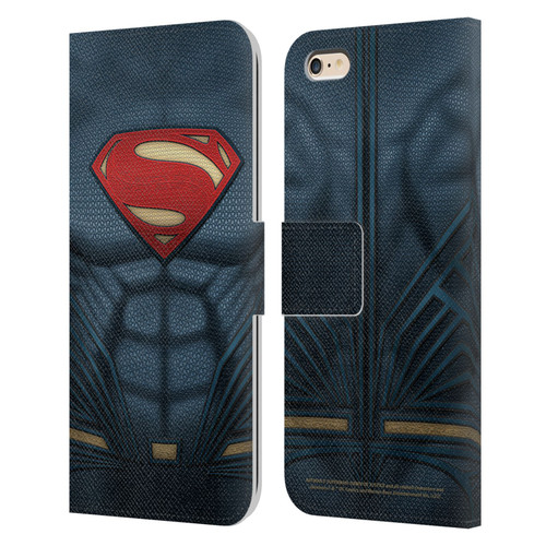Batman V Superman: Dawn of Justice Graphics Superman Costume Leather Book Wallet Case Cover For Apple iPhone 6 Plus / iPhone 6s Plus