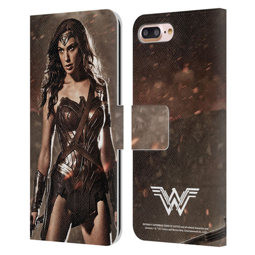 Batman V Superman: Dawn of Justice Graphics Wonder Woman Leather Book Wallet Case Cover For Apple iPhone 7 Plus / iPhone 8 Plus