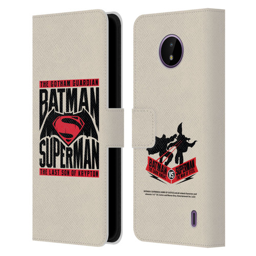 Batman V Superman: Dawn of Justice Graphics Typography Leather Book Wallet Case Cover For Nokia C10 / C20