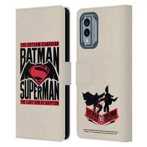 Batman V Superman: Dawn of Justice Graphics Typography Leather Book Wallet Case Cover For Nokia X30