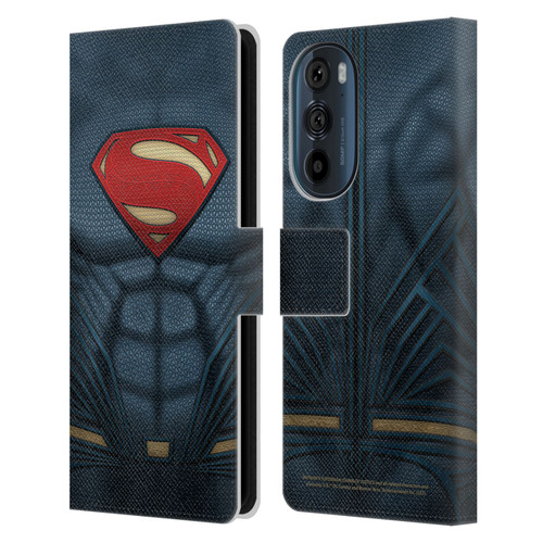 Batman V Superman: Dawn of Justice Graphics Superman Costume Leather Book Wallet Case Cover For Motorola Edge 30