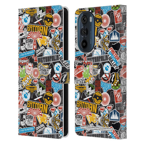 Batman V Superman: Dawn of Justice Graphics Sticker Collage Leather Book Wallet Case Cover For Motorola Edge 30