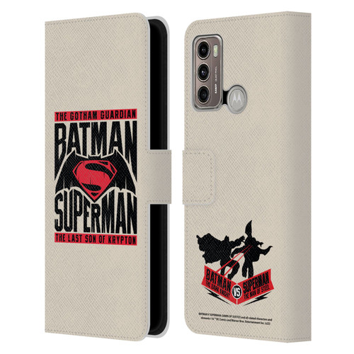 Batman V Superman: Dawn of Justice Graphics Typography Leather Book Wallet Case Cover For Motorola Moto G60 / Moto G40 Fusion