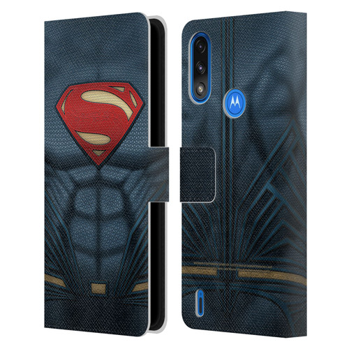 Batman V Superman: Dawn of Justice Graphics Superman Costume Leather Book Wallet Case Cover For Motorola Moto E7 Power / Moto E7i Power