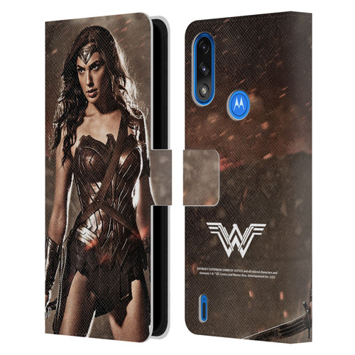 Batman V Superman: Dawn of Justice Graphics Wonder Woman Leather Book Wallet Case Cover For Motorola Moto E7 Power / Moto E7i Power