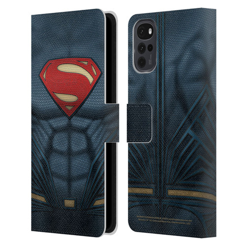 Batman V Superman: Dawn of Justice Graphics Superman Costume Leather Book Wallet Case Cover For Motorola Moto G22