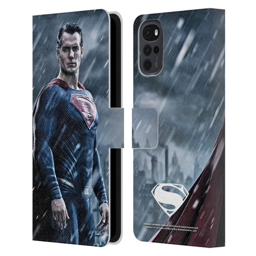 Batman V Superman: Dawn of Justice Graphics Superman Leather Book Wallet Case Cover For Motorola Moto G22