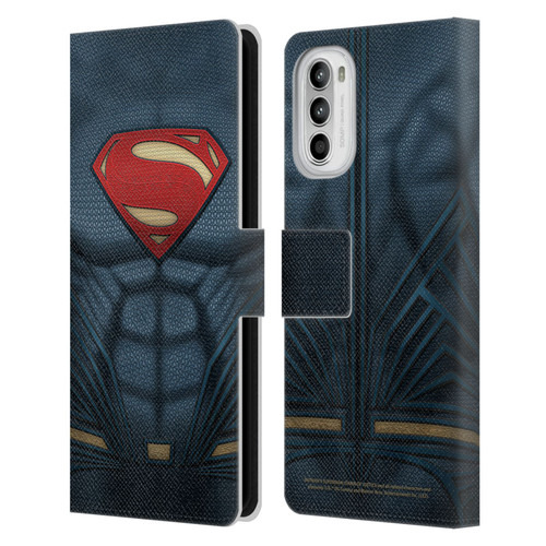 Batman V Superman: Dawn of Justice Graphics Superman Costume Leather Book Wallet Case Cover For Motorola Moto G52