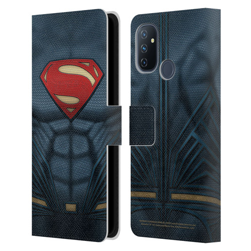 Batman V Superman: Dawn of Justice Graphics Superman Costume Leather Book Wallet Case Cover For OnePlus Nord N100