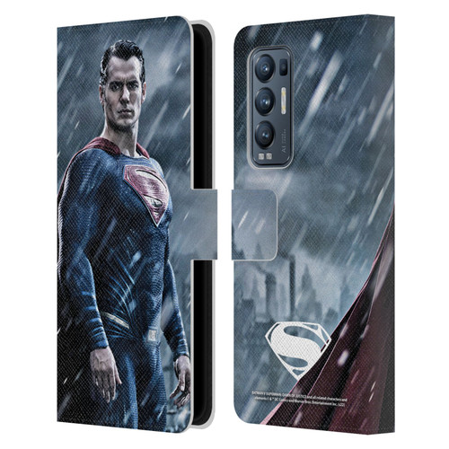 Batman V Superman: Dawn of Justice Graphics Superman Leather Book Wallet Case Cover For OPPO Find X3 Neo / Reno5 Pro+ 5G