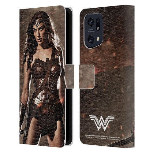 Batman V Superman: Dawn of Justice Graphics Wonder Woman Leather Book Wallet Case Cover For OPPO Find X5